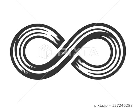 Infinity Symbol engraving vector illustration 137246288