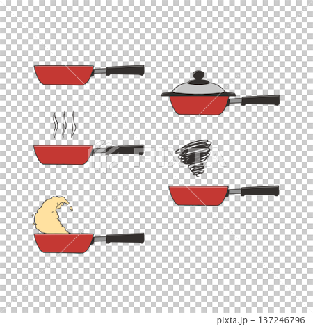 キッチンにあるフライパン　セット 137246796