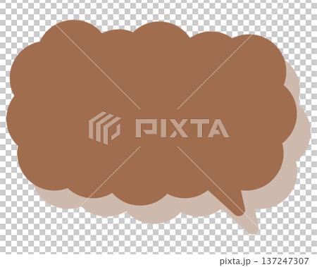 Simple color speech bubble, elongated cloud shape Simple color speech bubble, elongated cloud shape 137247307