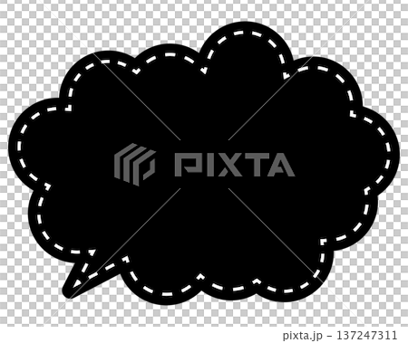 Simple color speech bubble with a rounded cloud shape Simple color speech bubble with a rounded cloud shape 137247311