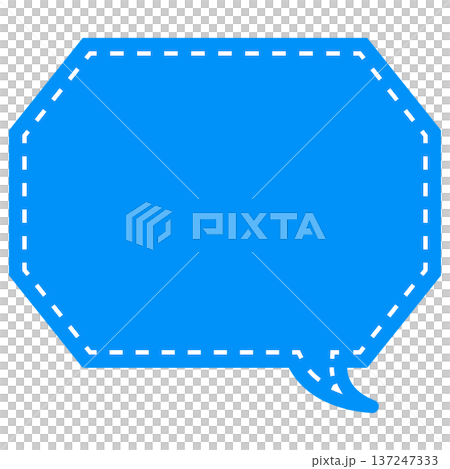 Simple color speech bubble - octagonal with corners Simple color speech bubble - octagonal with corners 137247333