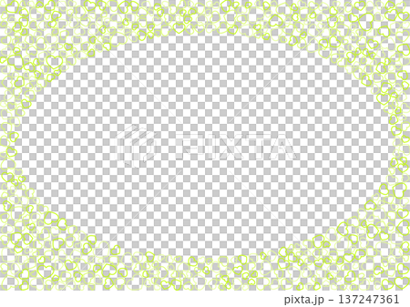 Heart pattern background, yellow-green, 3-color border heart 137247361