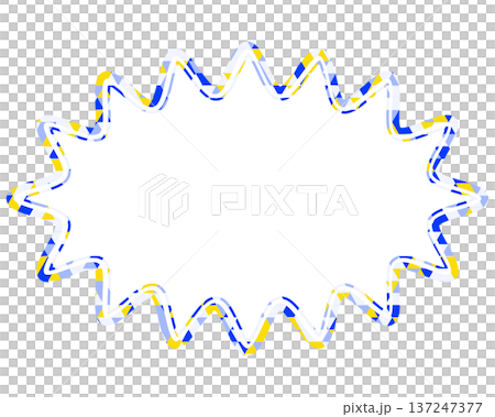 Stained glass style speech bubble, triangular pattern, elongated rounded jagged shape Stained glass style speech bubble, triangular pattern, elongated rounded jagged shape 137247377