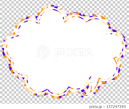 Stained glass style speech bubble, triangular pattern, rounded cloud shape Stained glass style speech bubble, triangular pattern, rounded cloud shape 137247393