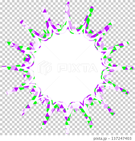 Stained glass style speech bubble, triangular pattern, jagged shape Stained glass style speech bubble, triangular pattern, jagged shape 137247403