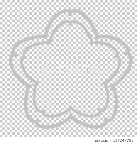 Gray double line cherry blossom shaped frame Gray double line cherry blossom shaped frame 137247785