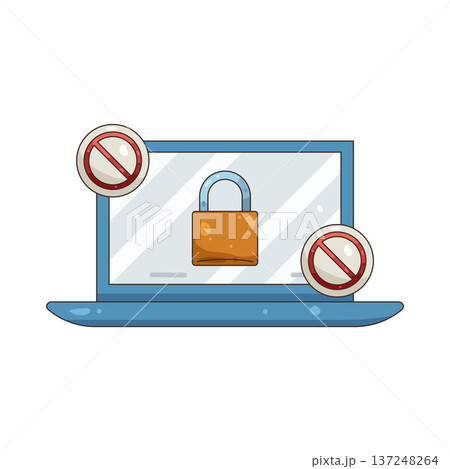 Illustration of Blocked laptop 137248264