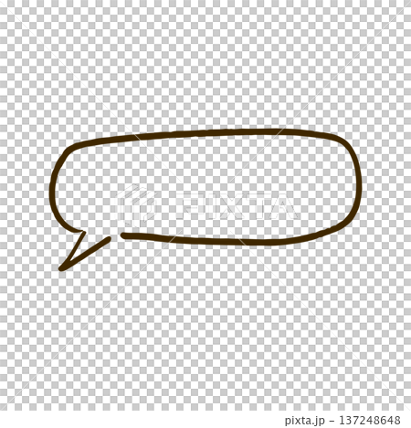 Hand-drawn simple speech bubble horizontal 137248648