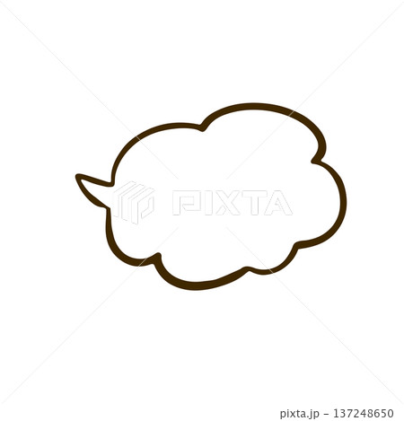 手描きのシンプルな吹き出し 雲型 手描きのシンプルな吹き出し 雲型 137248650