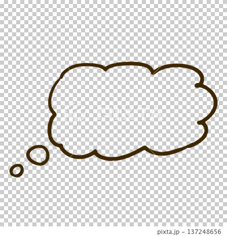Hand-drawn simple speech bubble cloud-shaped fantasy 137248656