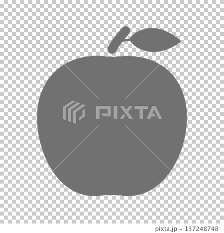 Simple apple icon Flat design of apple with leaf 137248748