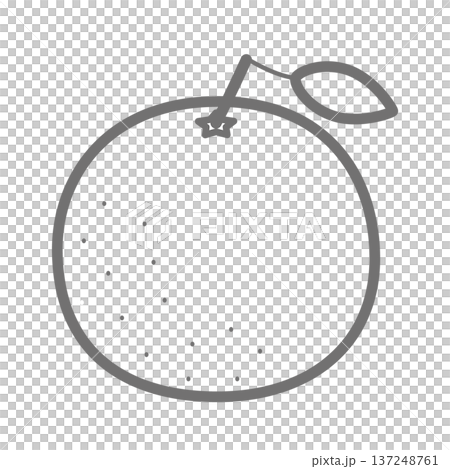 オレンジの線画アイコン（アウトライン・モノクロ） 137248761