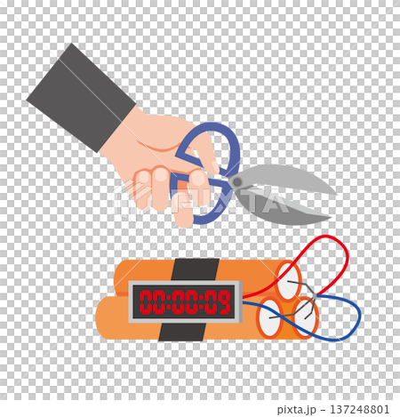 雙手正在拆除炸彈 137248801