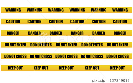 危険・注意のテープのベクター素材　Yellow and black caution tape set 137249055