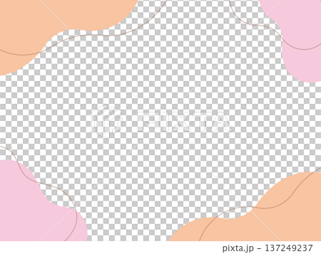 A simple frame illustration of two-color fluid shapes and lines (orange and pink) A simple frame illustration of two-color fluid shapes and lines (orange and pink) 137249237