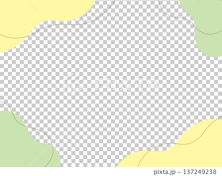 Simple frame illustration of two-color fluid shapes and lines (yellow and green) 137249238