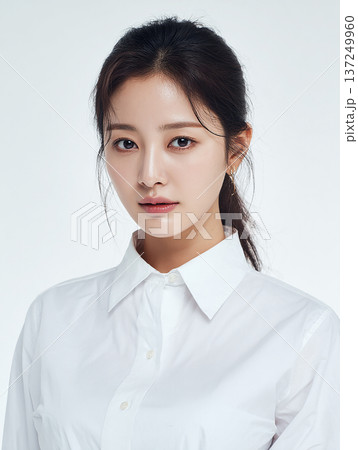 透明感のある肌と上品な微笑みの女性 ライフスタイル・スキンケア素材 137249960