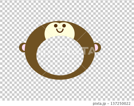 Monkey face frame illustration | Cute animal photo frame | Monkey | Ape 137250022