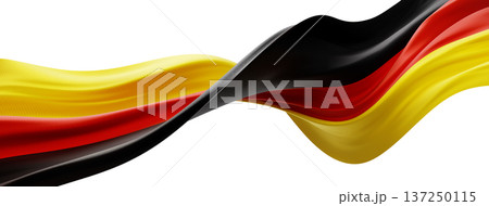 German flag ribbon flowing in the wind isolated on white background 3D render German flag ribbon flowing in the wind isolated on white background 3D render 137250115