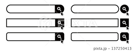 検索窓・検索バーのイラスト素材 黒 セット Search bar illustration set 検索窓・検索バーのイラスト素材 黒 セット Search bar illustration set 137250413