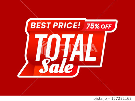 Total sale deal tag or label. Store discount...のイラスト素材 [137251162] - PIXTA