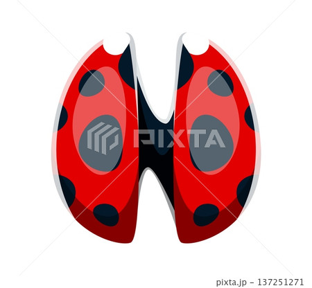 Ladybug insect font typeset cartoon letter N. Red ladybird type element, spring insect cartoon typeface vector letter. Cute lady bug typeset symbol or garden ladybug beetle English alphabet font sign Ladybug insect font typeset cartoon letter N. Red ladybird type element, spring insect cartoon typeface vector letter. Cute lady bug typeset symbol or garden ladybug beetle English alphabet font sign 137251271