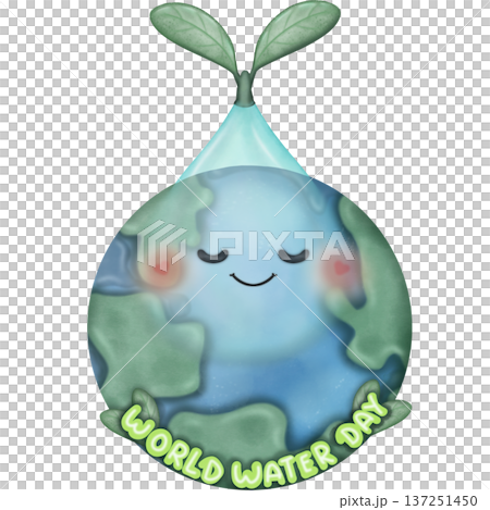 World Water Day Cute water and planet earth character with emotions, face, arms, legs in shoes. Cartoon style. Hand drawn fashion illustration. World water day, nature care concept. World Water Day Cute water and planet earth character with emotions, face, arms, legs in shoes. Cartoon style. Hand drawn fashion illustration. World water day, nature care concept. 137251450