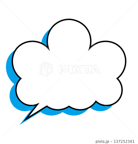 シンプルな雲型もこもこ吹き出し(白背景) シンプルな雲型もこもこ吹き出し(白背景) 137252381