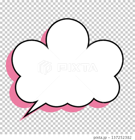 Simple fluffy cloud-shaped speech bubble (white background) Simple fluffy cloud-shaped speech bubble (white background) 137252382