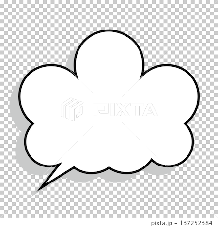 Simple fluffy cloud-shaped speech bubble (white background) Simple fluffy cloud-shaped speech bubble (white background) 137252384