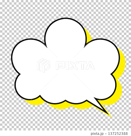 簡單的蓬鬆雲朵狀對話框（白色背景） 137252388