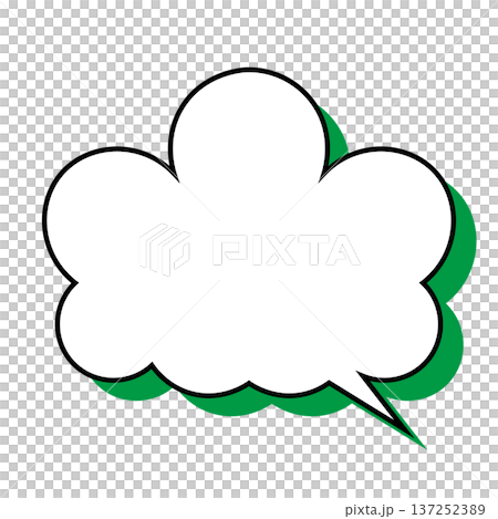簡單的蓬鬆雲朵狀對話框(白色背景) 簡單的蓬鬆雲朵狀對話框(白色背景) 137252389