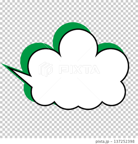 Simple fluffy cloud-shaped speech bubble (white background) Simple fluffy cloud-shaped speech bubble (white background) 137252398