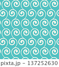 Elegant Turquoise White Spiral Scroll Seamless Pattern 137252630