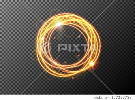 Energy abstract glowing light rings dynamic circular vortex, luminous neon plasma trails with 137252755