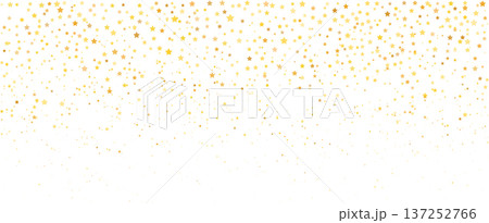 Gold star confetti background pattern. Glitter golden vector star texture party festive confetti 137252766