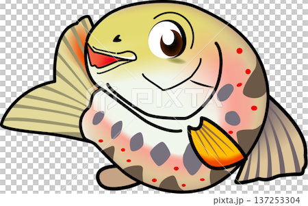 かわいい魚イラスト アマゴ・アメゴ・サツキマス かわいい魚イラスト アマゴ・アメゴ・サツキマス 137253304
