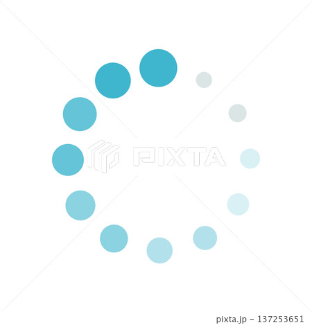 ミニマルな青の円形ローディングスピナー ベクター素材（透明背景・UIパーツ） 137253651