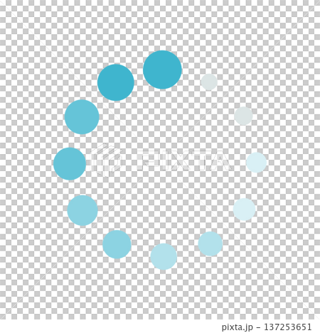 ミニマルな青の円形ローディングスピナー ベクター素材（透明背景・UIパーツ） 137253651