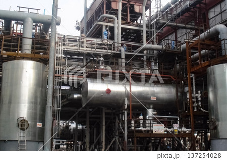 Oil refinery Construction of an oil industrial facility Oil refinery Construction of an oil industrial facility 137254028