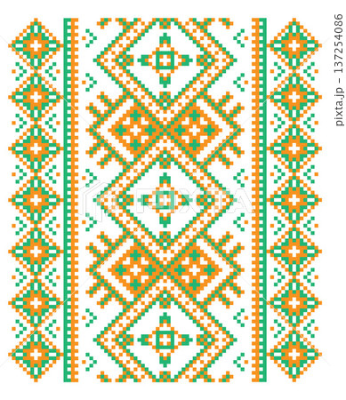 traditional ukrainian embroidery ornament featuring authentic geometric patterns in classic colors vector illustration traditional ukrainian embroidery ornament featuring authentic geometric patterns in classic colors vector illustration 137254086