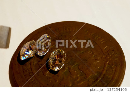 diamonds are artificial on metal stand. diamonds are artificial on metal stand. 137254106