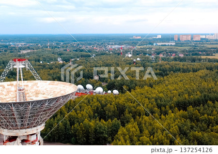 Center for long-distance space communications, satellite antenna 137254126