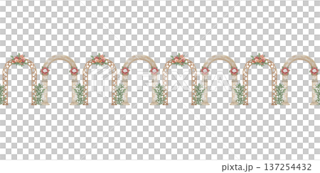 Seamless Border for card Horizontal banner Watercolor illustration Wedding collection Arch with flowers PNG transparent background Hand drawn Seamless Border for card Horizontal banner Watercolor illustration Wedding collection Arch with flowers PNG transparent background Hand drawn 137254432