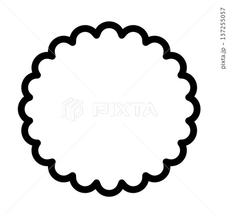 もこもこした円形のラインフレーム素材 137255057