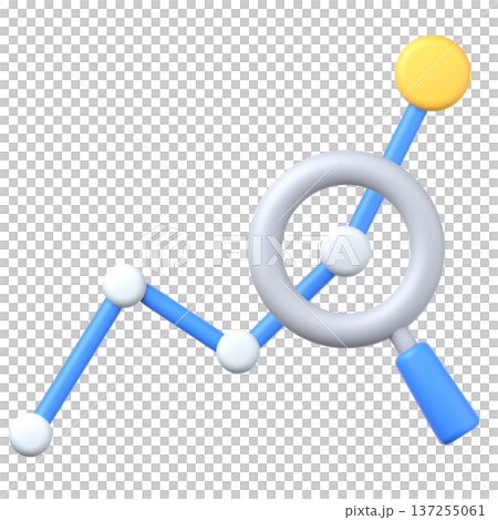 3D 折線圖圖示素材 137255061