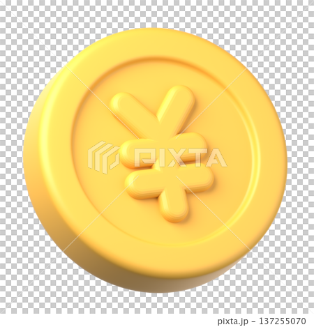 3D日圓硬幣圖標 3D日圓硬幣圖標 137255070
