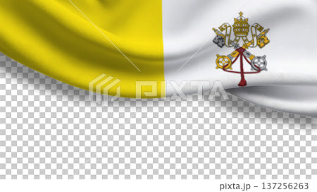 Celebrating independence day with the vatican citys flag majestically waving in the breeze 137256263