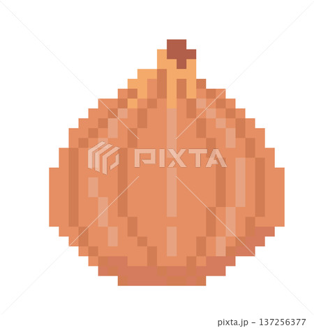 ドット絵の野菜,透過背景,玉ねぎ ドット絵の野菜,透過背景,玉ねぎ 137256377