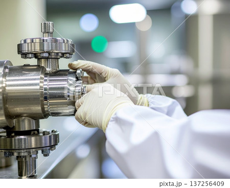 配管バルブの点検作業 137256409